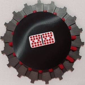 Red Trains on Black Board 18 domino slots