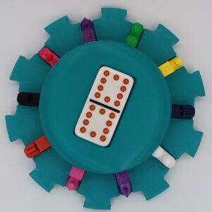 Multi Color Trains/Lt. Blue Board - 10 domino slots