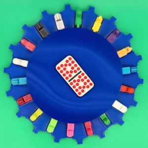 Multi Color Trains/Blue Board 18 domino slots