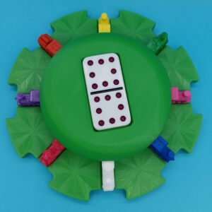 Multi Color Trains/Green Pattern Board - 8 domino slots