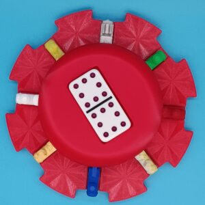 Multi Color Trains/Red Board - 8 domino slots