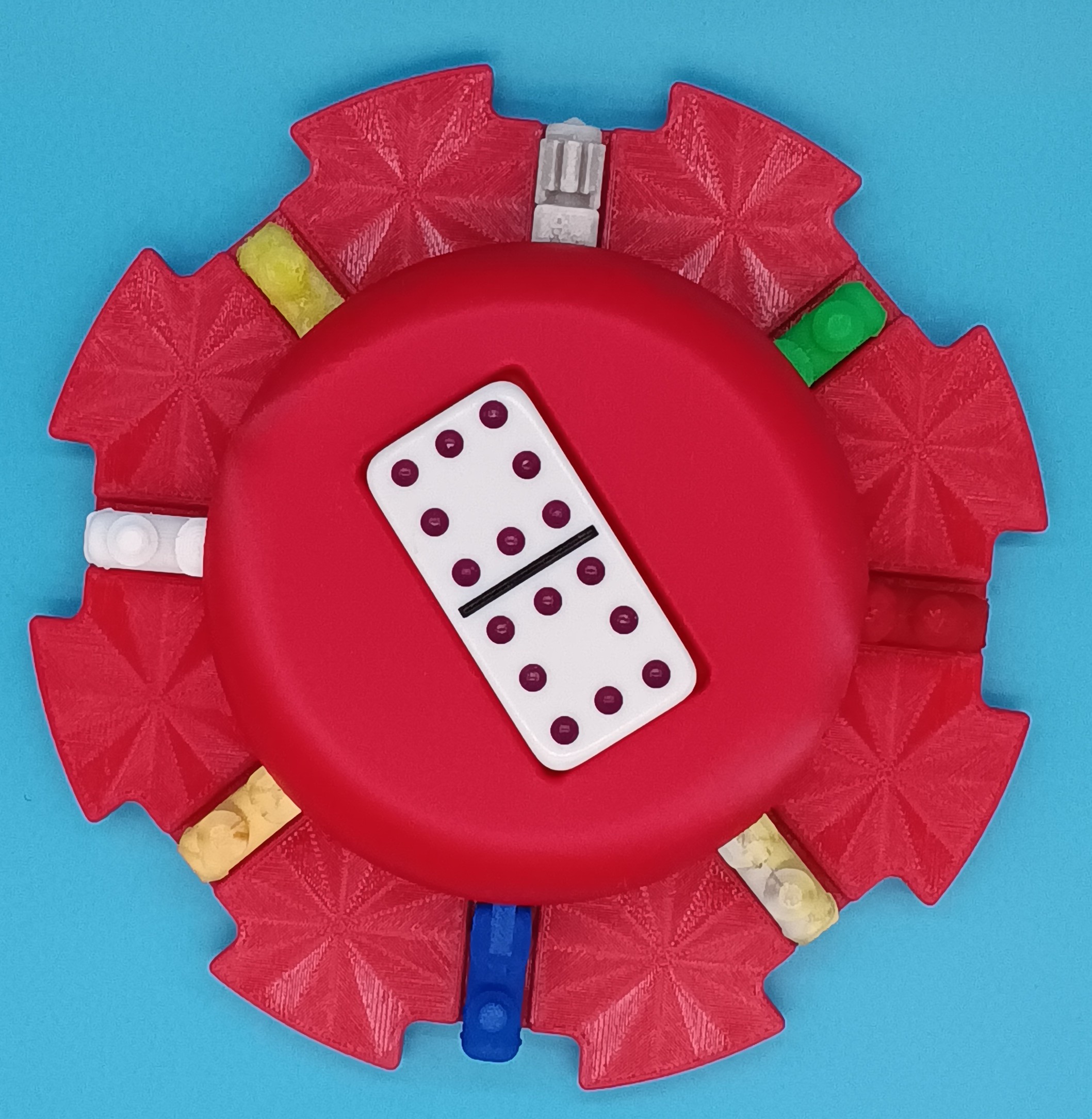 Multi Color Trains/Red Board - 8 domino slots
