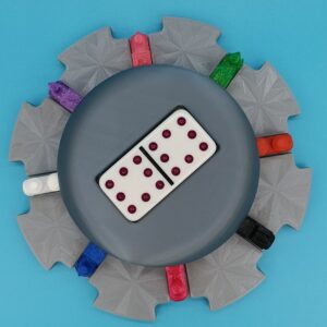 Multi Color Trains/Silver Board - 8 domino slots